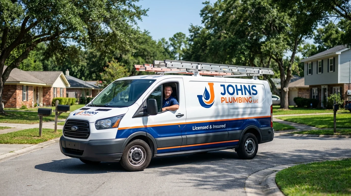 Johns Plumbing LLC service van in Lillington, NC