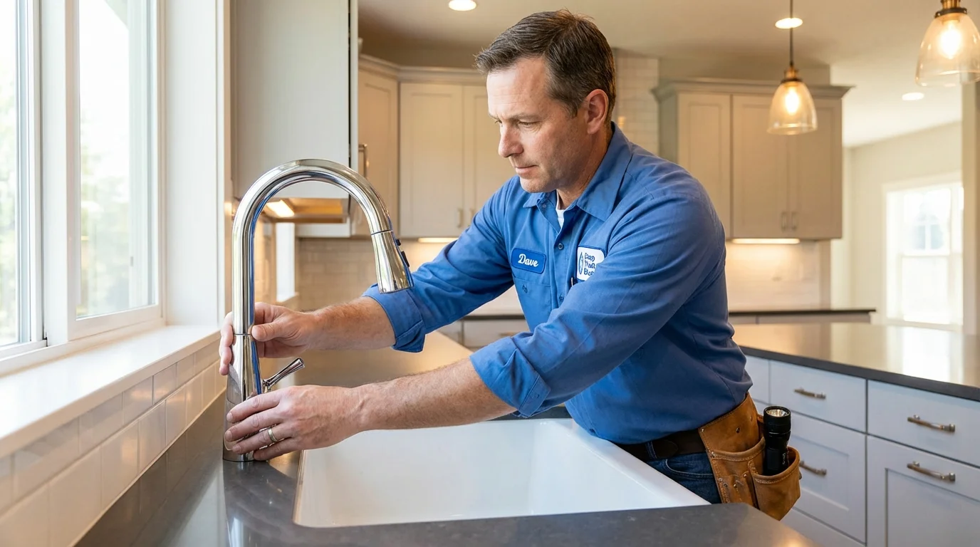 Kitchen faucet installation by Johns Plumbing LLC in Lillington